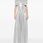 Abito maxi con spalle scoperte in argento Norma Kamali - donna 