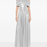 Abito maxi con spalle scoperte in argento Norma Kamali - donna 