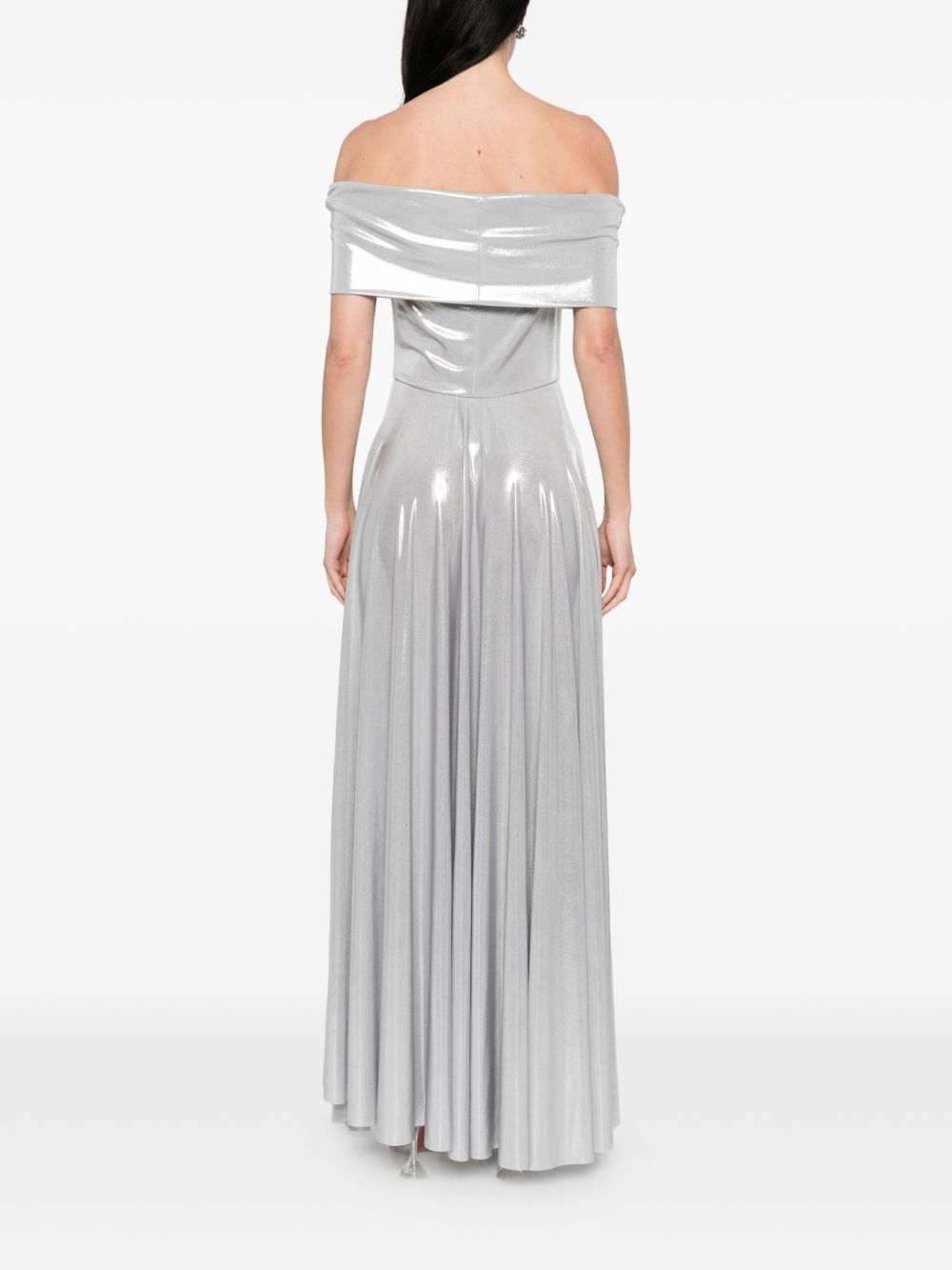 Abito maxi con spalle scoperte in argento Norma Kamali - donna 