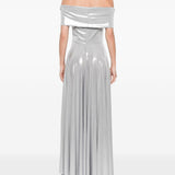 Abito maxi con spalle scoperte in argento Norma Kamali - donna 