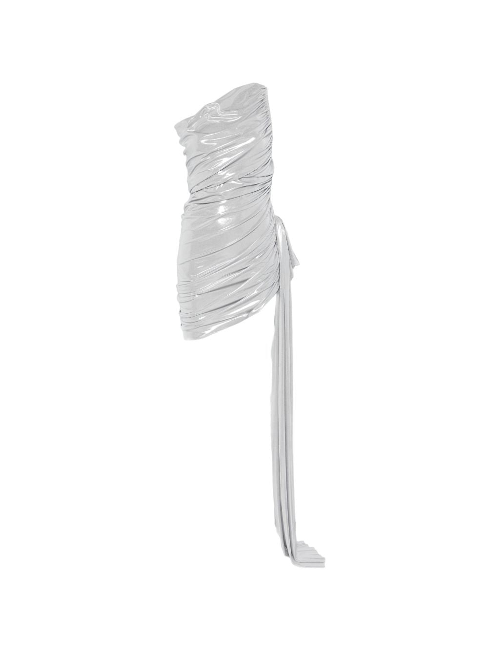 Abito mini drappeggiato in argento Norma Kamali - donna 