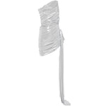 Abito mini drappeggiato in argento Norma Kamali - donna 