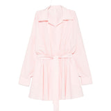 Mini abito svasato con cintura in rosa Norma kamali - donna 