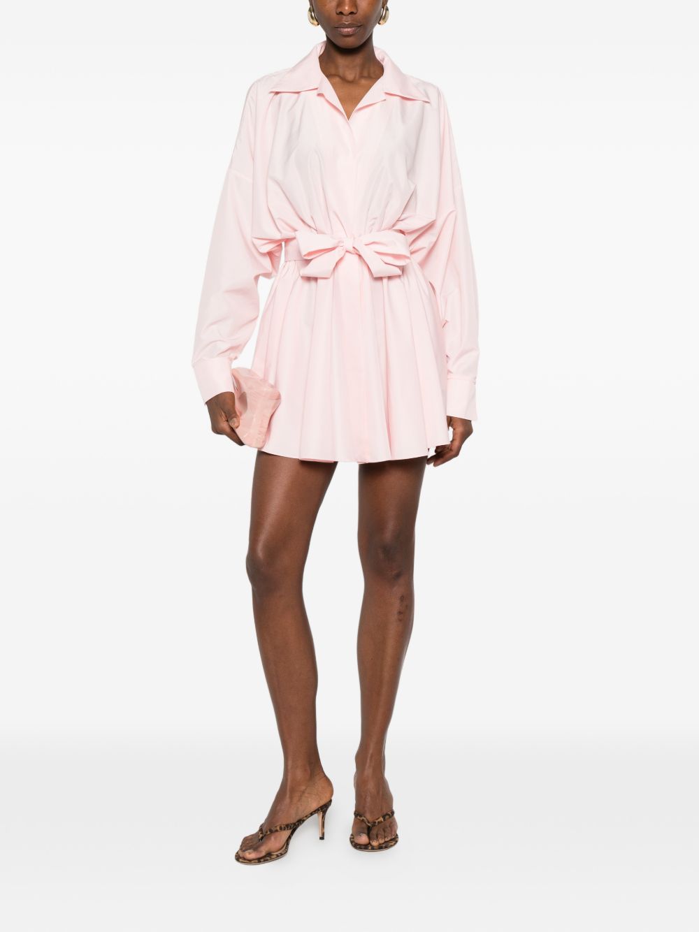 Mini abito svasato con cintura in rosa Norma kamali - donna 