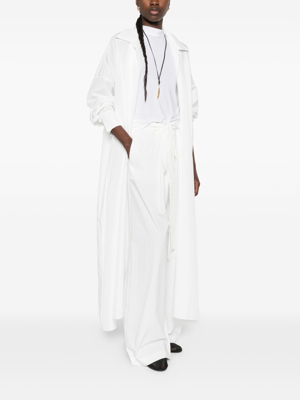 Abito lungo oversize a camicia in bianco NORMA KAMALI - donna 