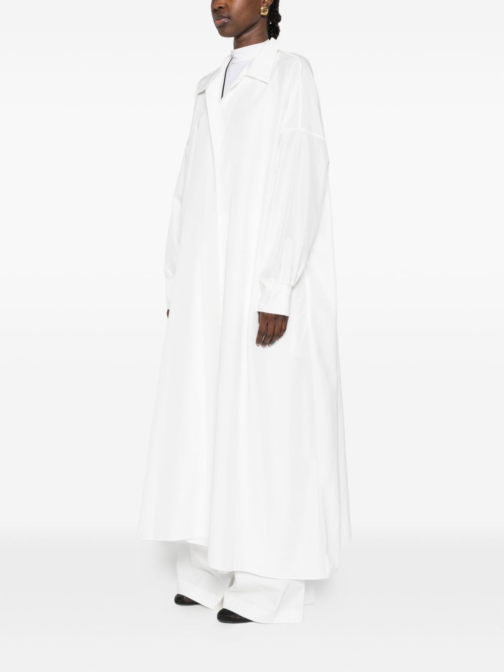 Abito lungo oversize a camicia in bianco NORMA KAMALI - donna 