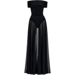 Abito con scollo a barca in nero Norma Kamali - donna 