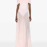 Abito lungo con design satinato in rosa Norma kamali - donna 