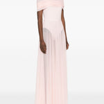 Abito lungo con design satinato in rosa Norma kamali - donna 