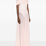 Abito lungo con design satinato in rosa Norma kamali - donna 