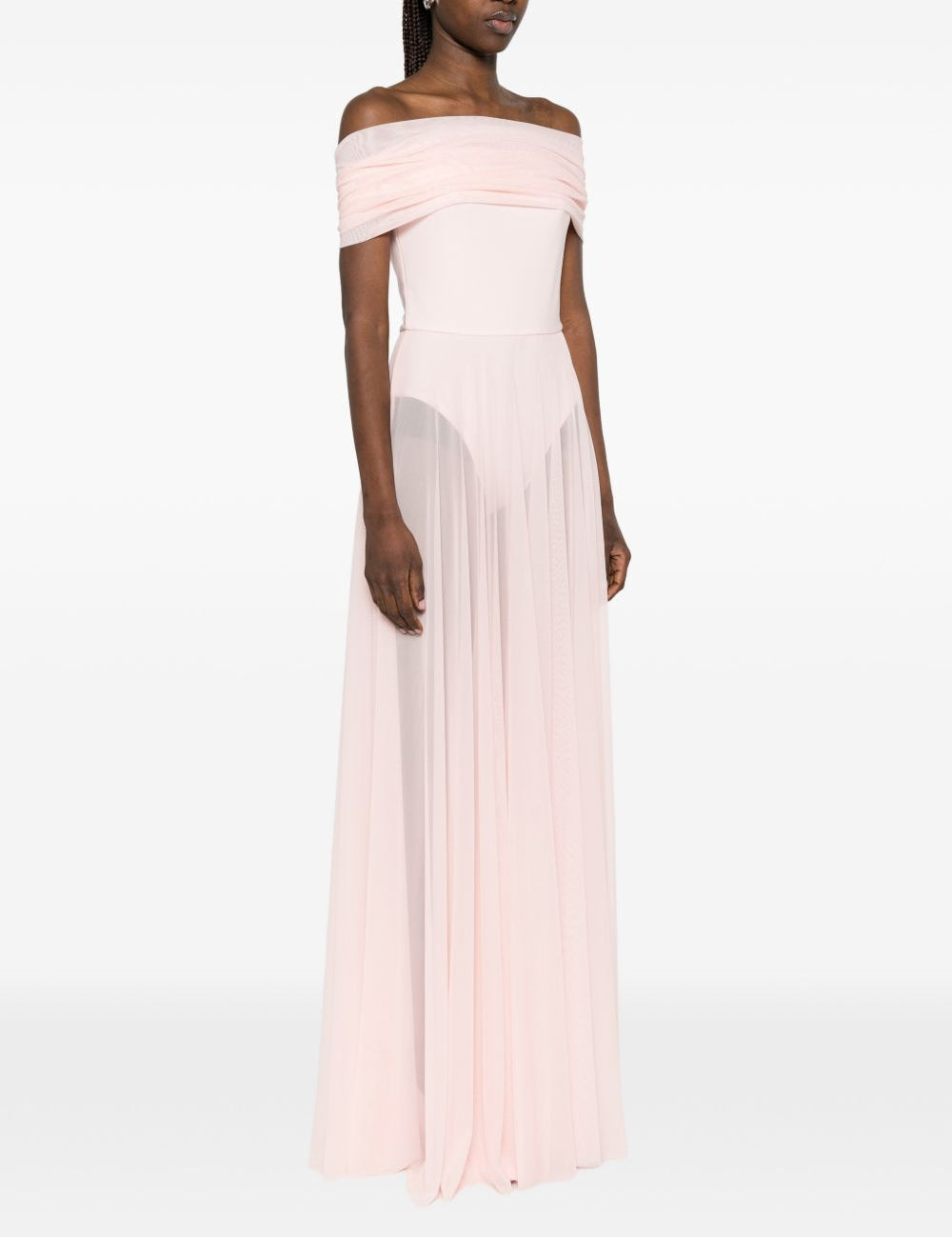 Abito lungo con design satinato in rosa Norma kamali - donna 