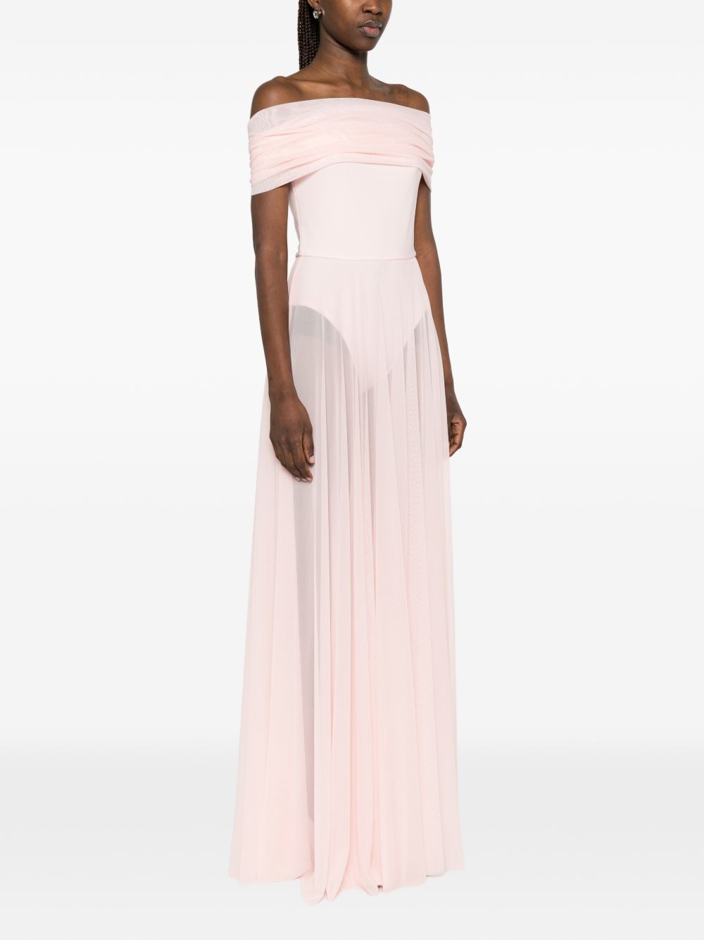 Abito lungo con design satinato in rosa Norma kamali - donna 