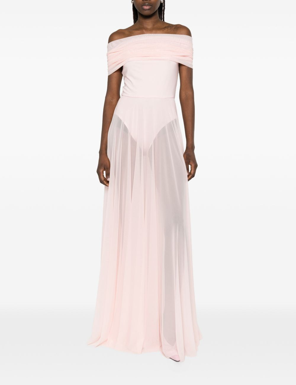 Abito lungo con design satinato in rosa Norma kamali - donna 