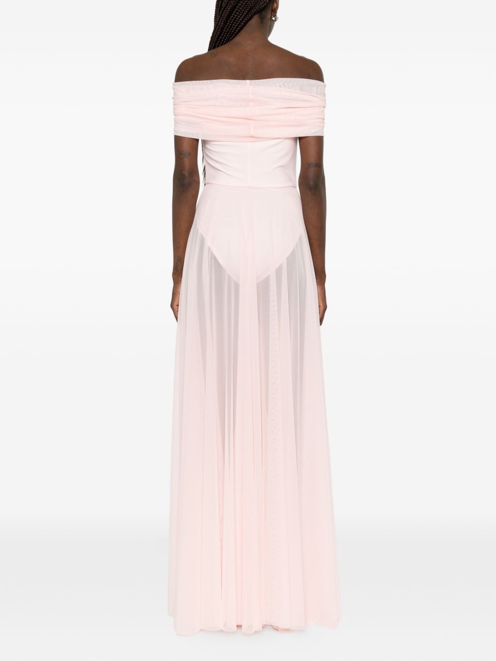 Abito lungo con design satinato in rosa Norma kamali - donna 