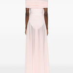 Abito lungo con design satinato in rosa Norma kamali - donna 