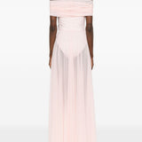 Abito lungo con design satinato in rosa Norma kamali - donna 