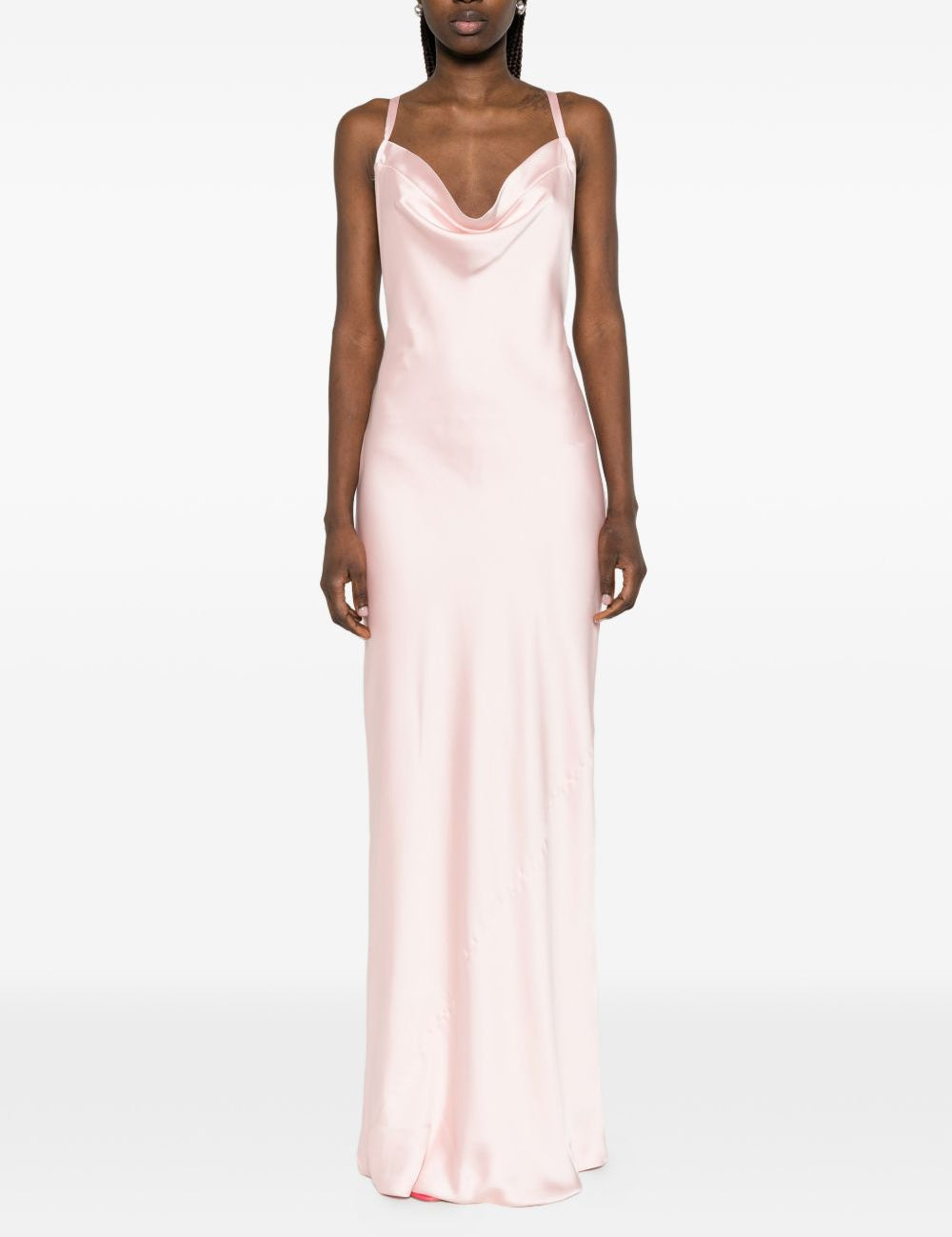 Abito lungo con schiena incrociata in rosa Norma kamali - donna 