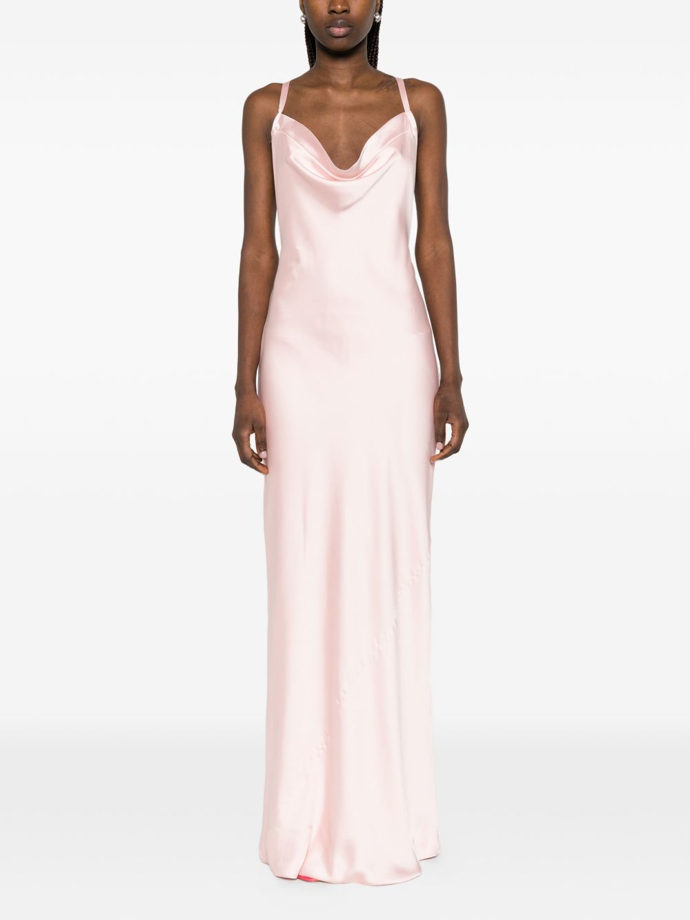 Abito lungo con schiena incrociata in rosa Norma kamali - donna 