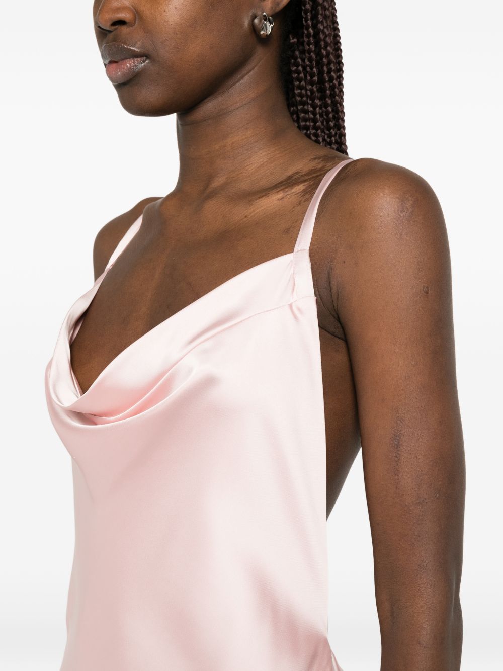 Abito lungo con schiena incrociata in rosa Norma kamali - donna 
