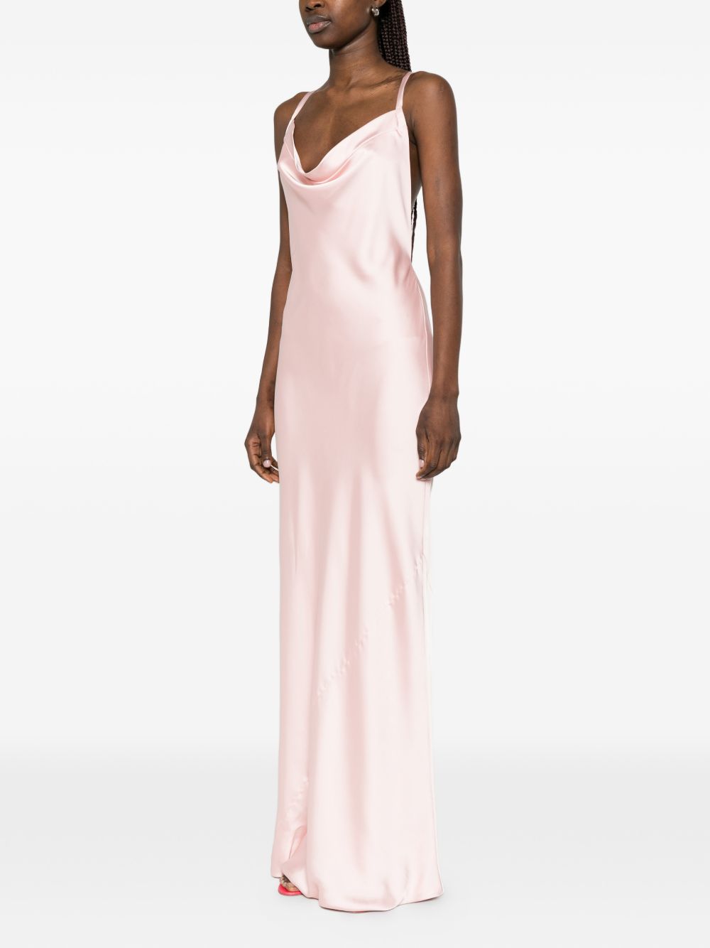 Abito lungo con schiena incrociata in rosa Norma kamali - donna 