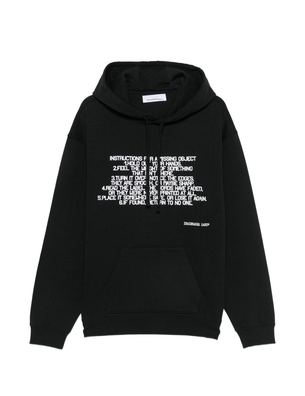 Felpa con stampa slogan in nero Oamc peacemaker - uomo 