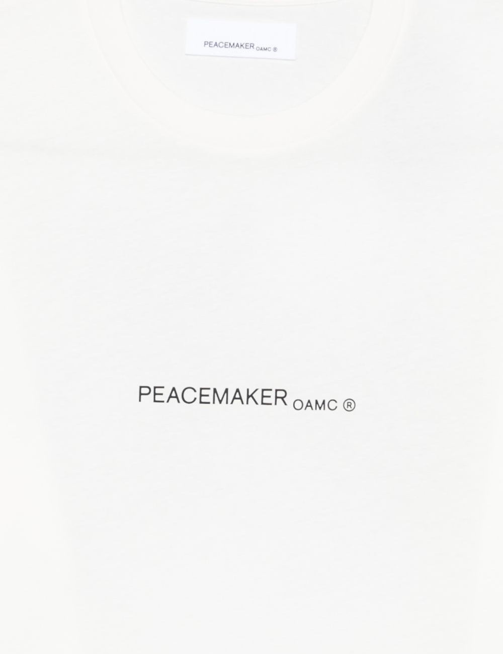 T-shirt con stampa grafica in bianco Oamc peacemaker - uomo 