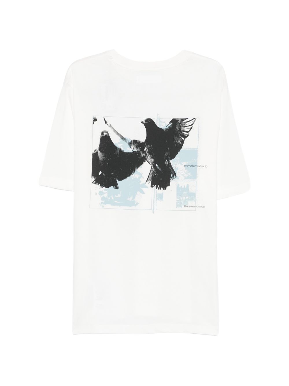 T-shirt con stampa grafica in bianco Oamc peacemaker - uomo 