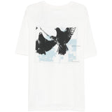 T-shirt con stampa grafica in bianco Oamc peacemaker - uomo 