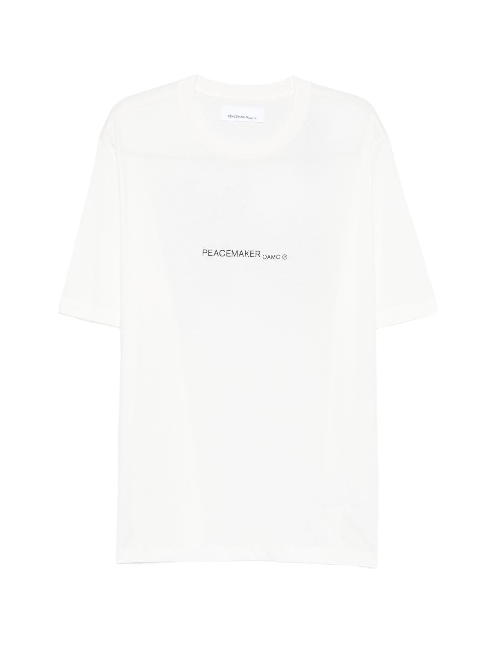 T-shirt con stampa grafica in bianco Oamc peacemaker - uomo 