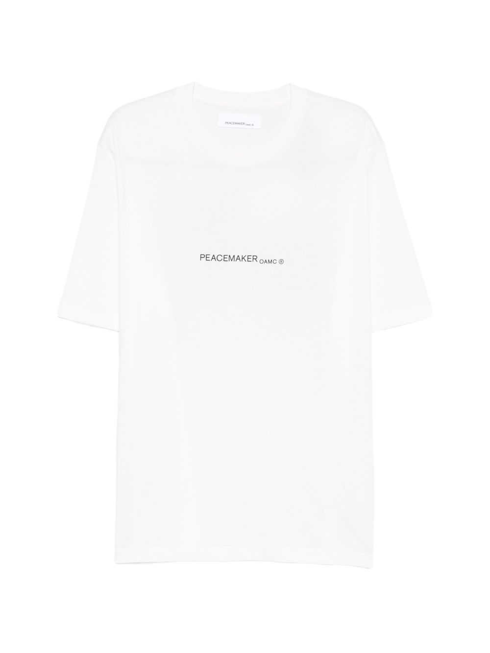 T-shirt con stampa grafica in bianco Oamc peacemaker - uomo 