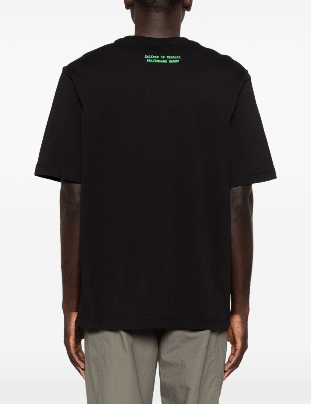 T-shirt con stampa grafica in nero Oamc peacemaker - uomo 