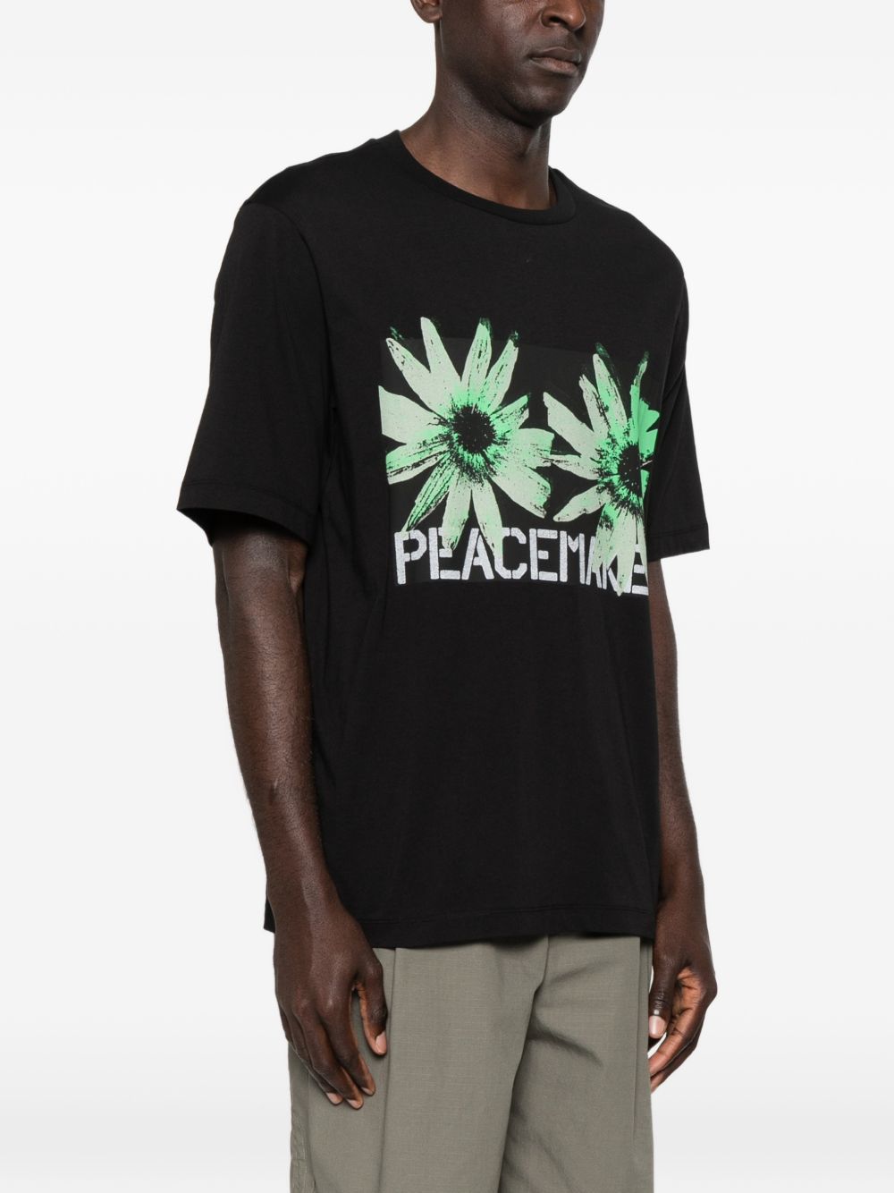 T-shirt con stampa grafica in nero Oamc peacemaker - uomo 