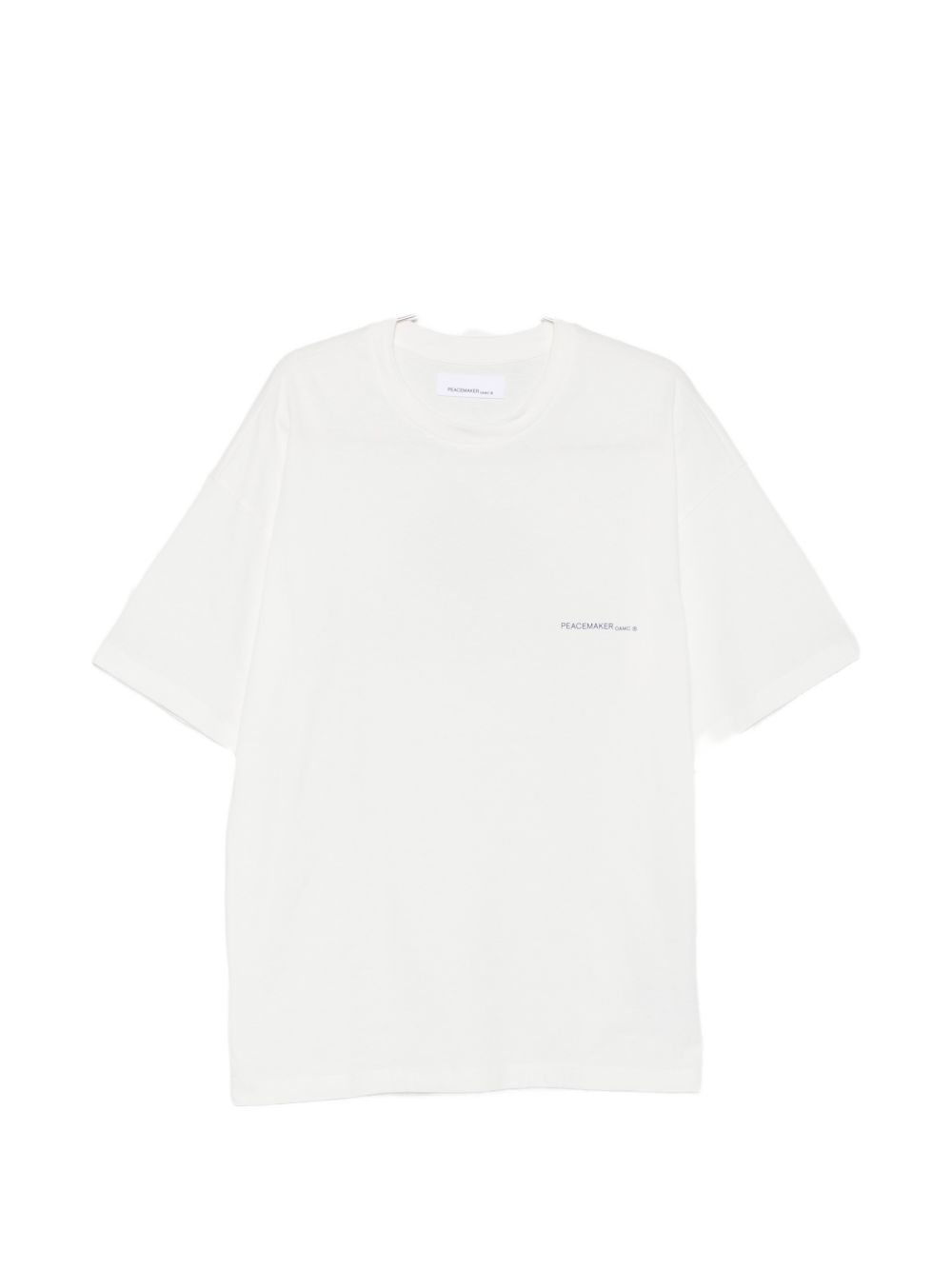 T-shirt con stampa del logo in bianco Oamc peacemaker - uomo 