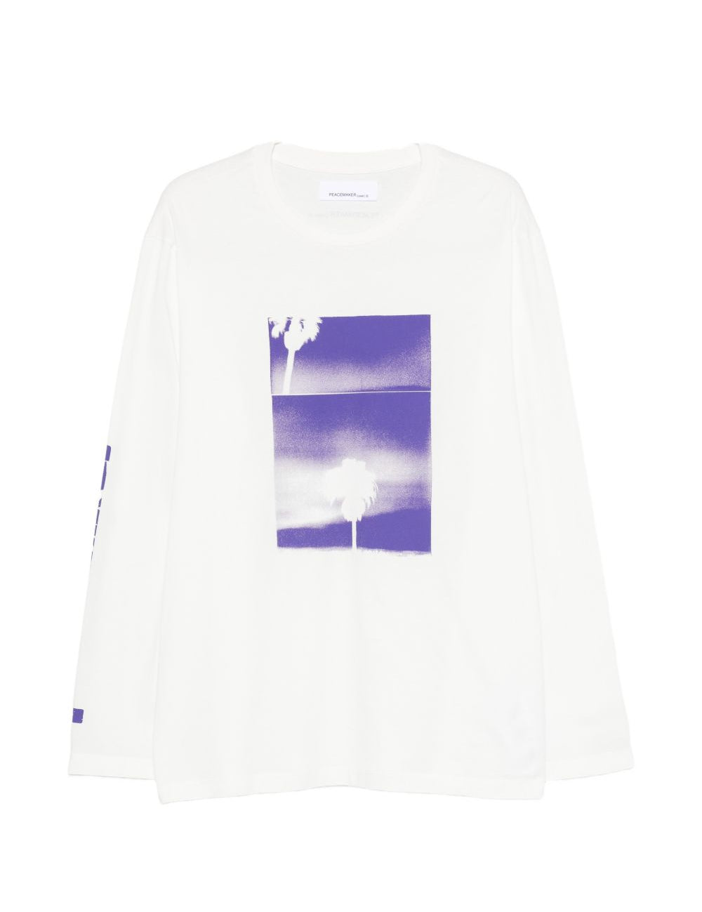 T-shirt a maniche lunghe con stampa in bianco Oamc peacemaker - uomo 