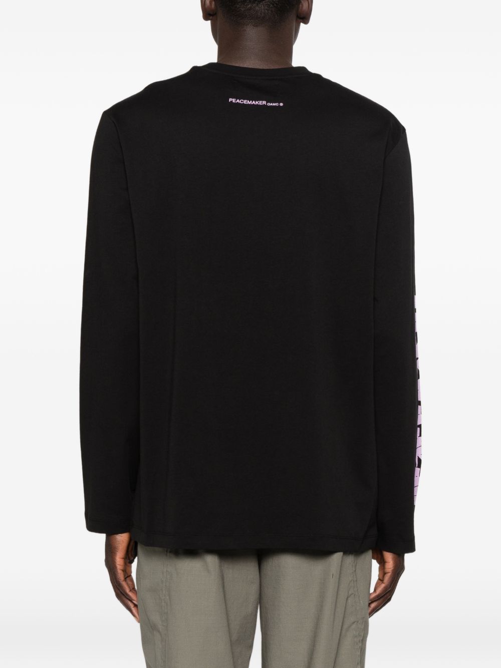 T-shirt a maniche lunghe in nero Oamc peacemaker - uomo 