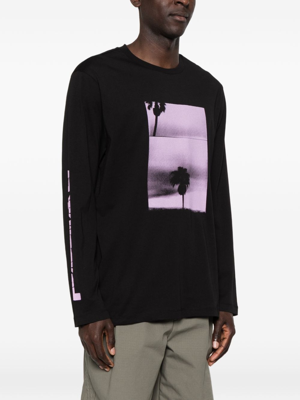 T-shirt a maniche lunghe in nero Oamc peacemaker - uomo 