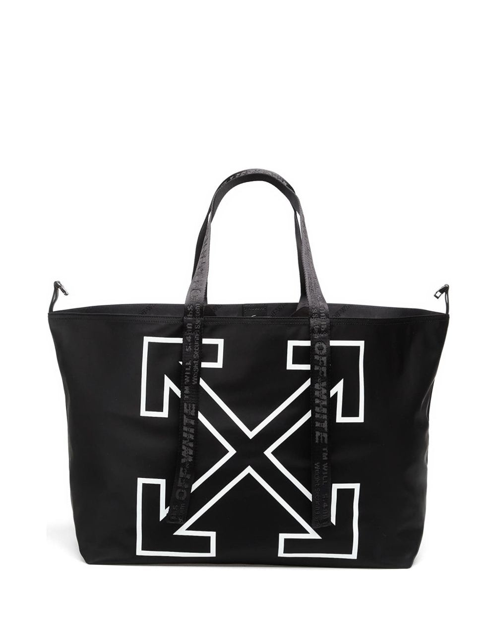 Borsa con logo in nero off white - unisex 