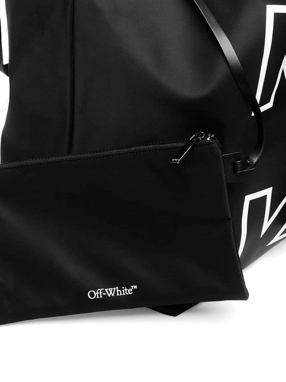 Borsa con logo in nero off white - unisex 
