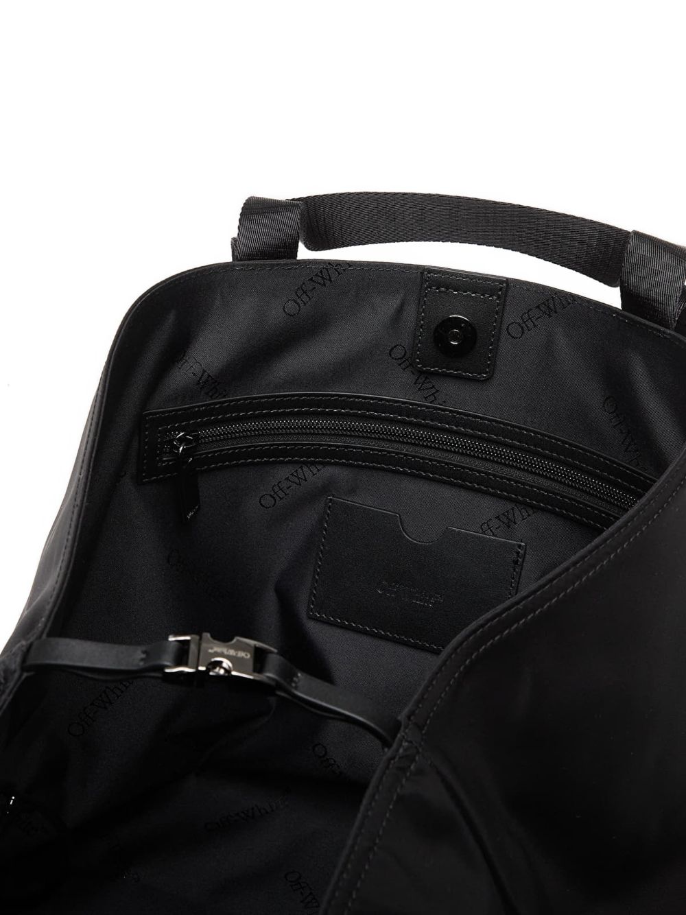 Borsa con logo in nero off white - unisex 