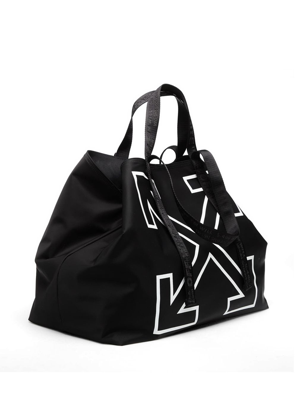 Borsa con logo in nero off white - unisex 