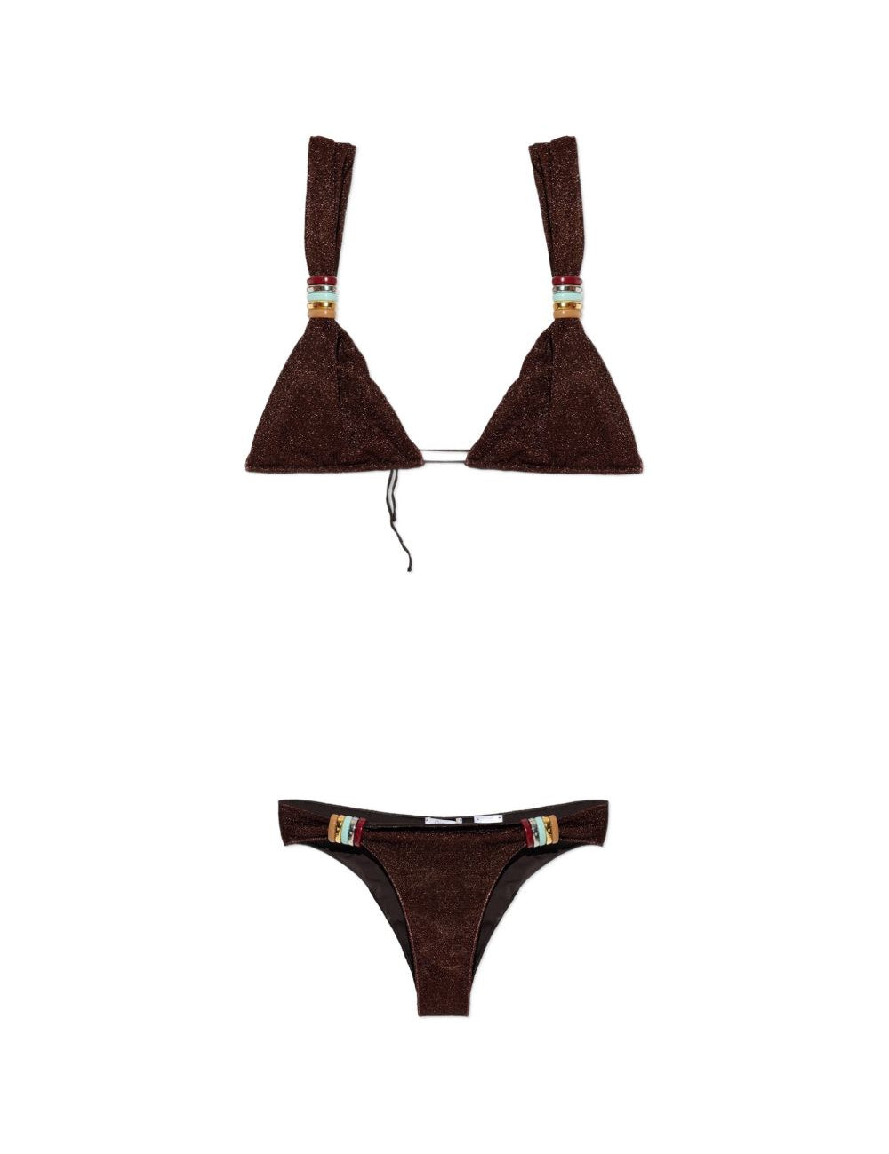 Bikini a triangolo con dettaglio ad anello in marrone Oséree - donna 