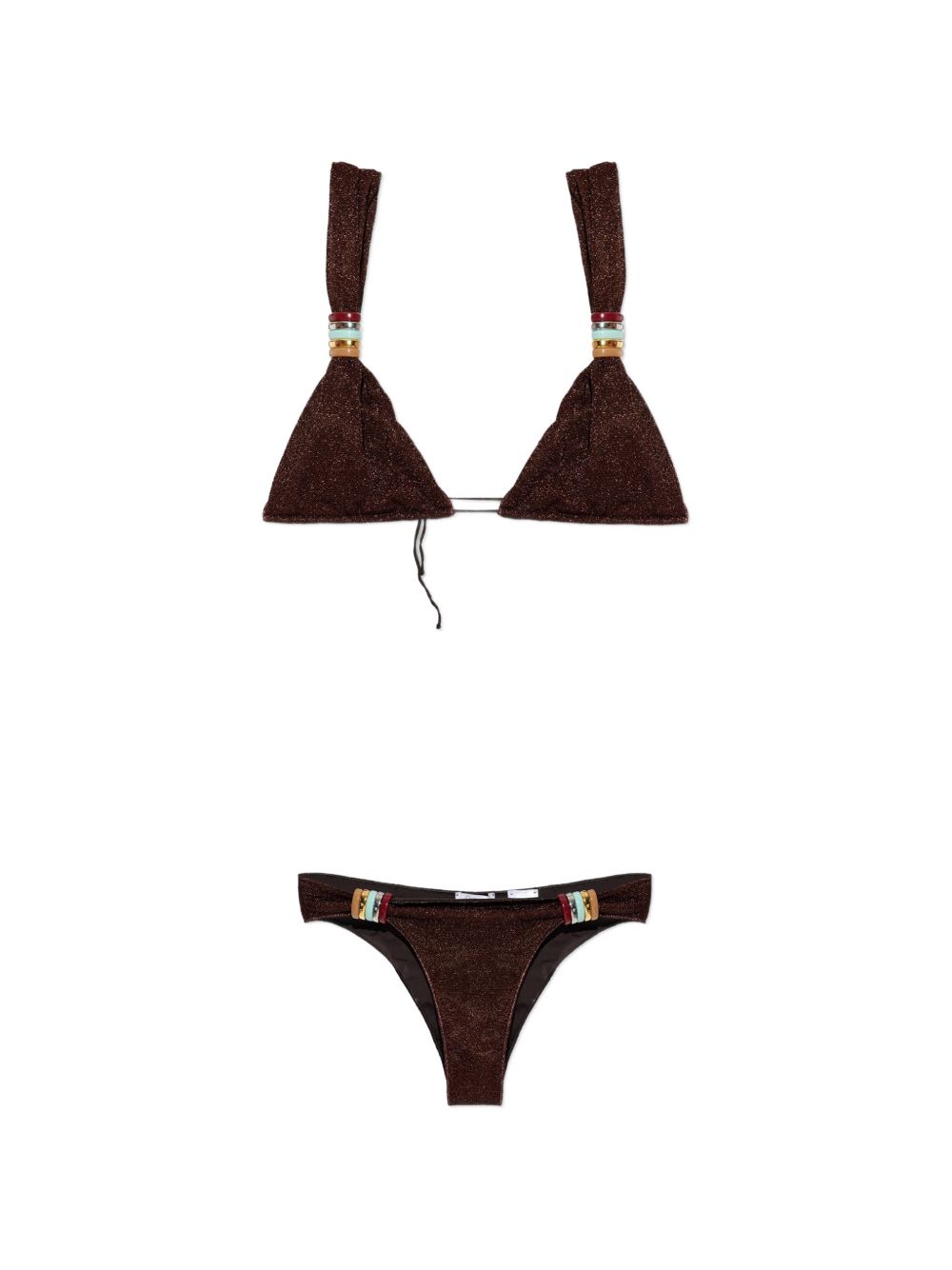 Bikini a triangolo con dettaglio ad anello in marrone Oséree - donna 