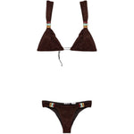 Bikini a triangolo con dettaglio ad anello in marrone Oséree - donna 
