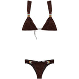 Bikini a triangolo con dettaglio ad anello in marrone Oséree - donna 