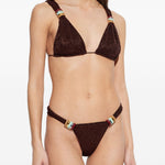 Bikini a triangolo con dettaglio ad anello in marrone Oséree - donna 