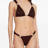 Bikini a triangolo con dettaglio ad anello in marrone Oséree - donna 