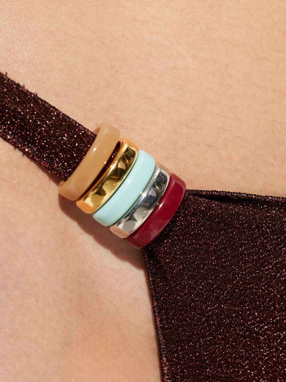 Bikini a triangolo con dettaglio ad anello in marrone Oséree - donna 