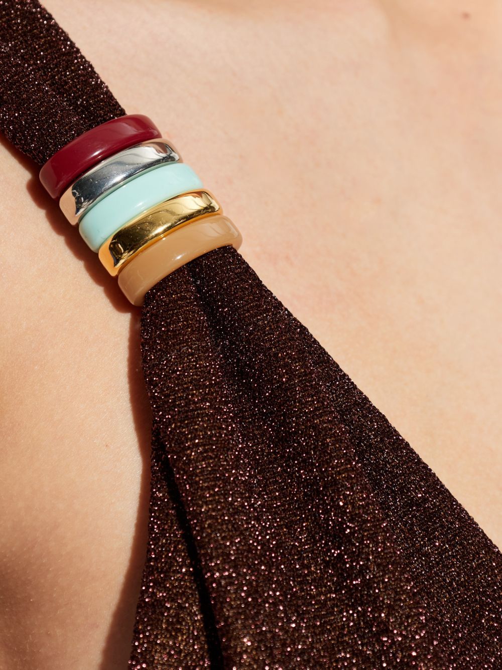Bikini a triangolo con dettaglio ad anello in marrone Oséree - donna 
