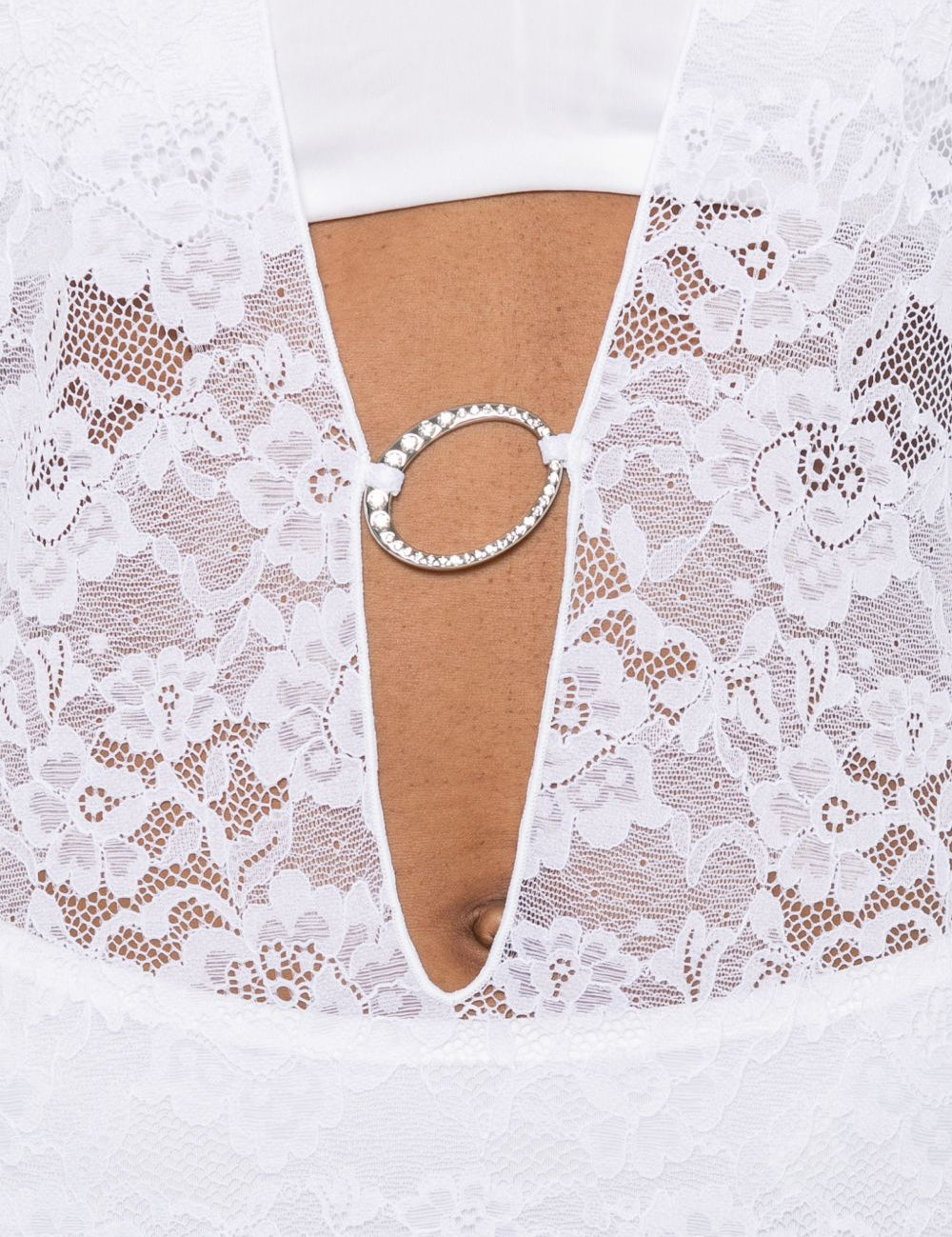 Abito maxi in pizzo in bianco Oséree - donna 