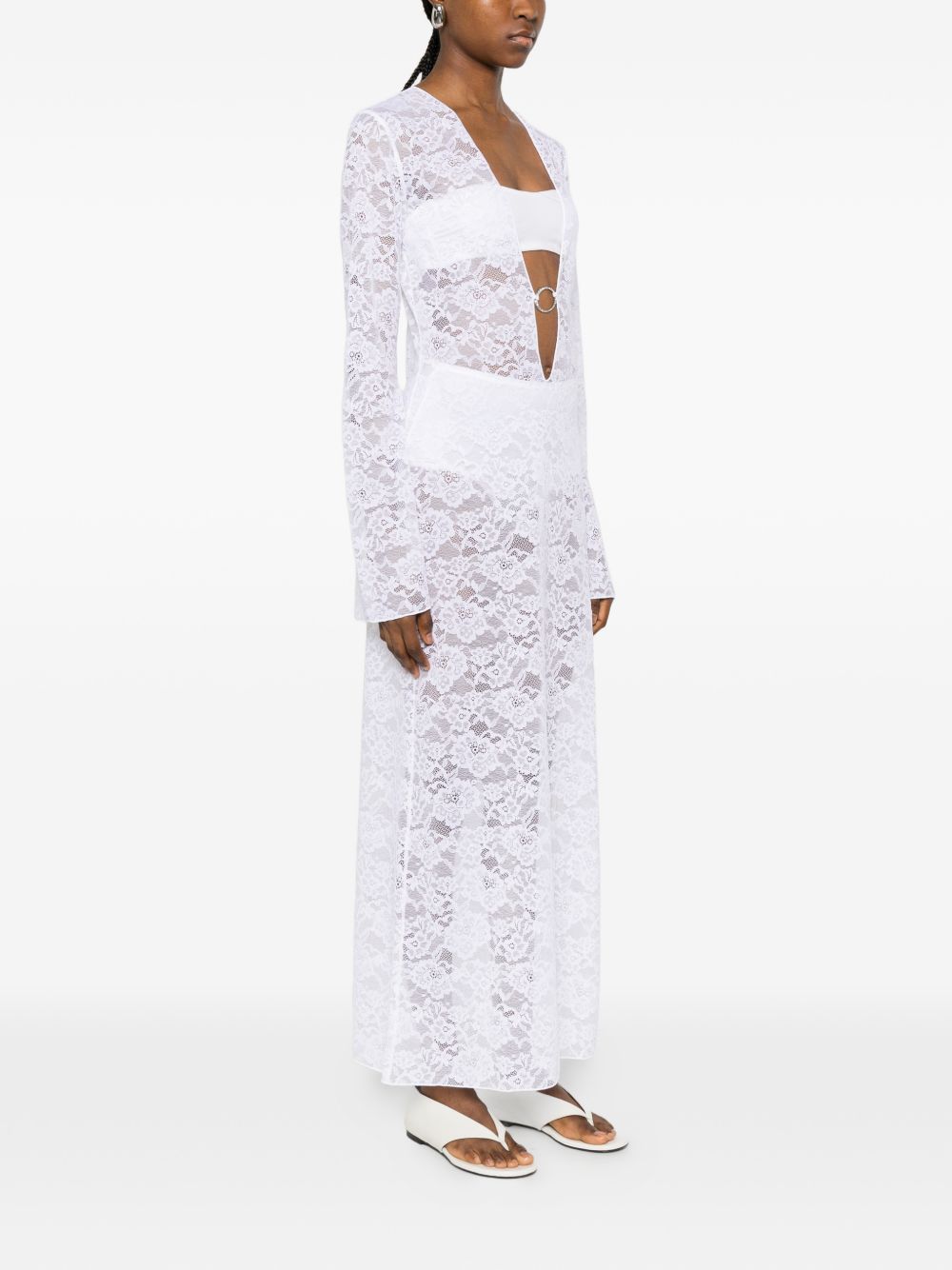 Abito maxi in pizzo in bianco Oséree - donna 